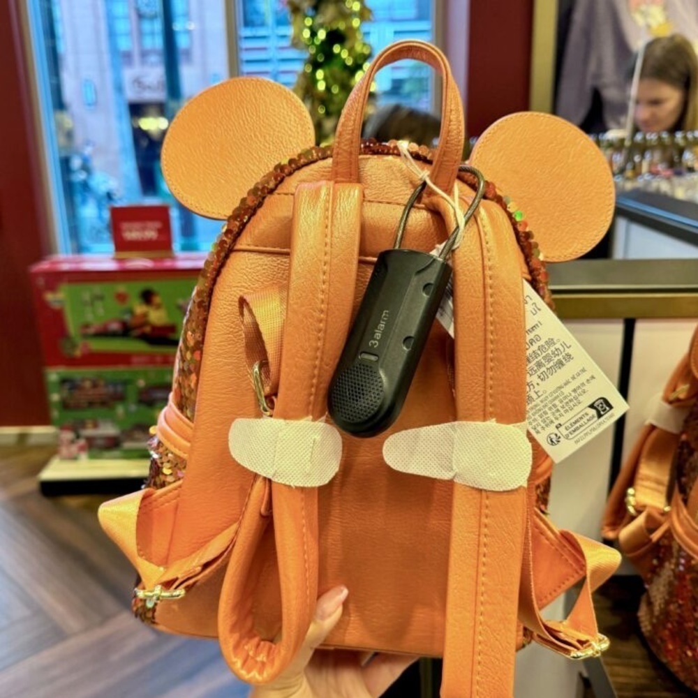 Minnie Mouse Sequined Loungefly Mini Backpack – Peach Punch - Picture 5 of 5